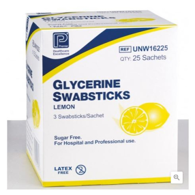 LEMON & GLYCERINE MOUTH SWABS PACK OF 3 X25