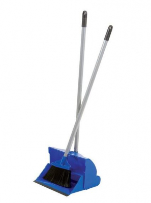 LOBBY DUSTPAN & BRUSH SET PLASTIC BLUE