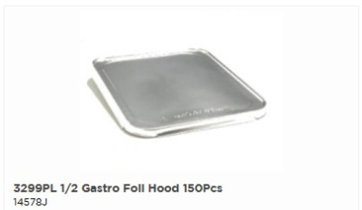 12X10 FOIL LID HALF GASTRONORM 316X256MM