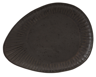 RUSTICO IMPRESSIONS FLINT OVAL PLATE 34CM C18084