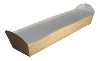 KRAFT CARD BROWN BAGUETTE TRAY 275 X 105 X 62MM