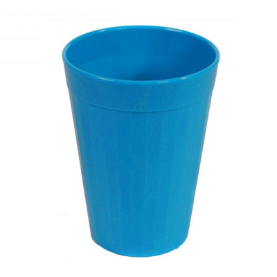 HARFIELD POLYCARBONATE MEDIUM BLUE FLUTED TUMBLER GLASS 7OZ/200ML