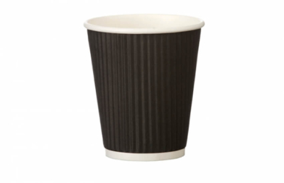 12OZ RIPPLE CUP BLACK TALL X500 D02033