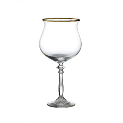 LIBBEY 1924 VINTAGE GOLD BANDED GIN GOBLET GLASS 21OZ/620ML