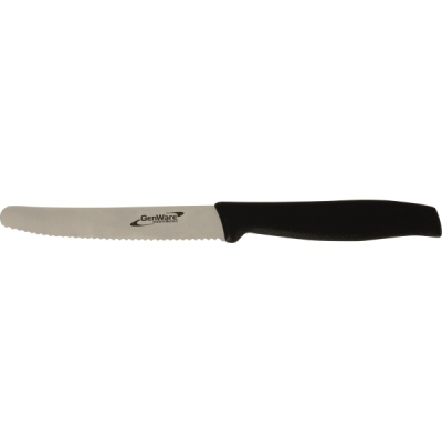 4Inch SERRATED TOMATO KNIFE BLACK ROUNDED END
