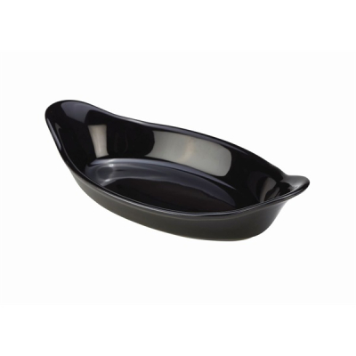 GENWARE STONEWARE BLACK OVAL EARED DISH 4.5OZ