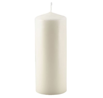 PILLAR CANDLE 20CM X 8CM DIA IVORY 100HR PLC20   X6