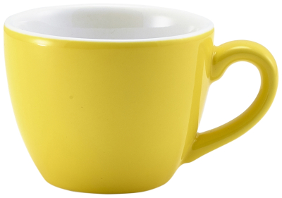 GENWARE PORCELAIN YELLOW BOWL SHAPED CUP 3OZ
