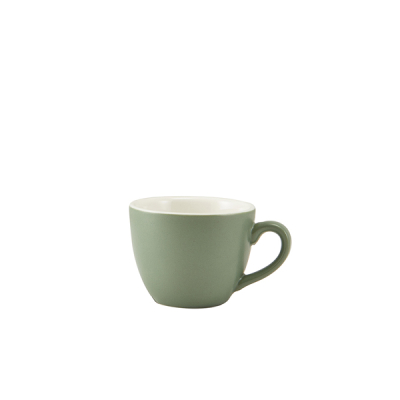 GENWARE PORCELAIN MATT SAGE CUP BOWL SHAPED 9CL/3OZ