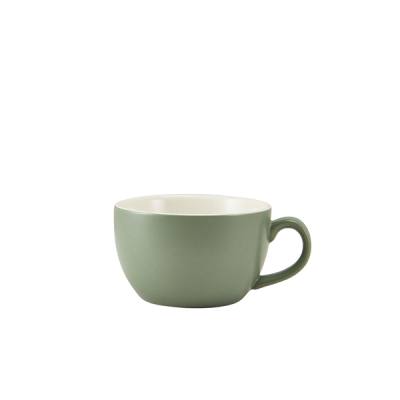 GENWARE PORCELAIN MATT SAGE CUP BOWL SHAPED 25CL/8.75OZ