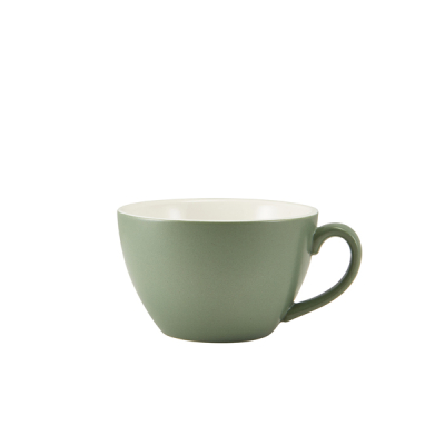 GENWARE PORCELAIN MATT SAGE CUP BOWL SHAPED 34CL/12OZ