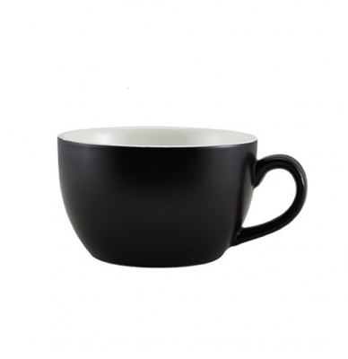 GENWARE PORCELAIN MATT BLACK BOWL SHAPED CUP 25CL/8.75OZ X6