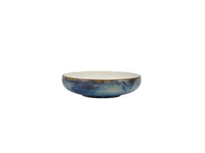 TERRA PORCELAIN AQUA BLUE TWO TONE COUPE BOWL 20.5CM