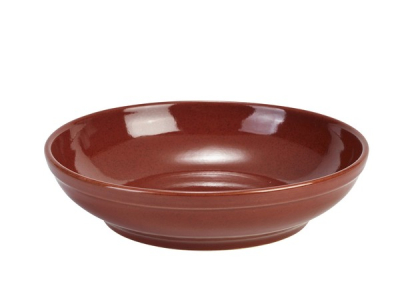 GENWARE TERRA STONEWARE RUSTIC RED COUPE BOWL 74OZ