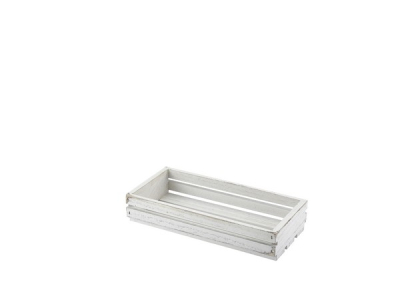 GENWARE WOODEN CRATE WHITE WASH 25X12X5CM TR215W