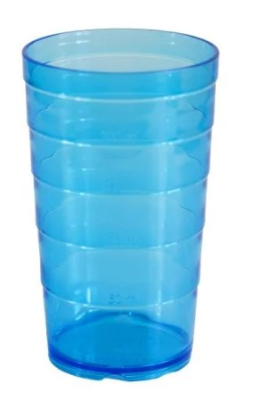 GRADUATED RIBBED TUMBLER 280ML BLUE