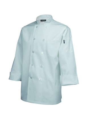 STANDARD CHEFS JACKET WHITE LONG SLEEVED, BUTTON MEDIUM