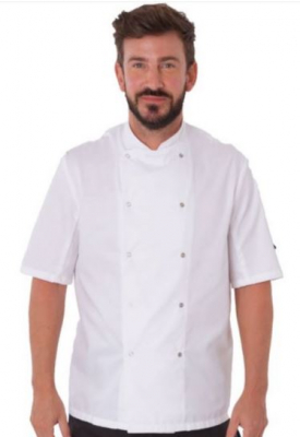 DENNYS CHEF JACKET SMALL SHORT SLEEVE WHITE DD08