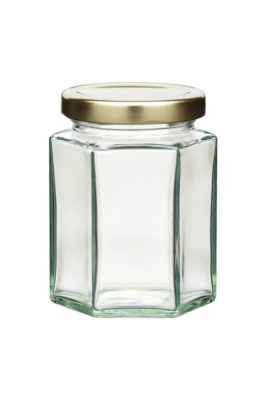 HOMEMADE 227ML HEXAGONAL JAR WITH TWIST OFF LID