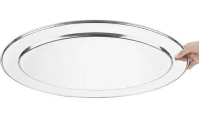 OVAL SERVING FLAT 10Inch S/STEEL