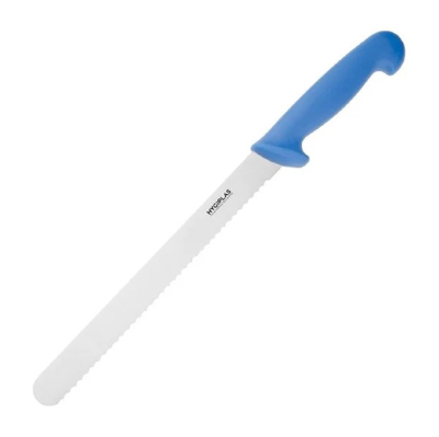 HYGIPLAS SLICER SERRATED BLUE 10Inch
