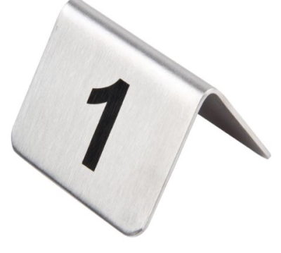 TABLE NUMBERS STAINLESS STEEL 21 - 30