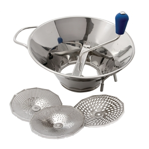 TELLIER MOULIN STAINLESS STEEL WITH 3 SIEVES 12.5Inch