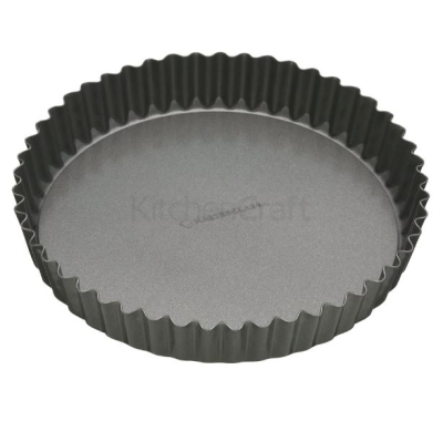 MASTERCLASS NON STICK FLUTED LOOSE ROUND BASE QUICHE TIN 30CM