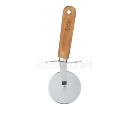 KITCHEN CRAFT ITALIAN WOOD HANDLED PIZZA CUTTER 6.5CM