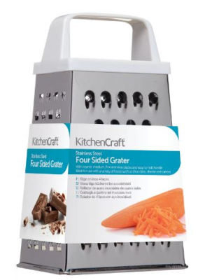 KITCHEN CRAFT STAINLESS STEEL 14CM FOUR SIDED BOX GRATER