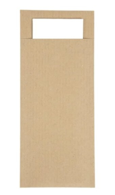 EUROPOCHETTE BROWN CUTLERY POUCH WHITE NAPKIN E016391