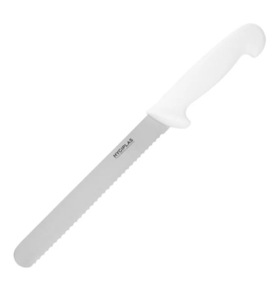 8Inch Bread KNIFE WHITE (SERRATED)