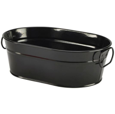 GALVANISED STEEL SERVING BLACK 23X15X7CM GSB2315BK  X6