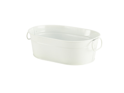 GALVANISED STEEL SERVING BUCKET WHITE 23X15X7CM  X6