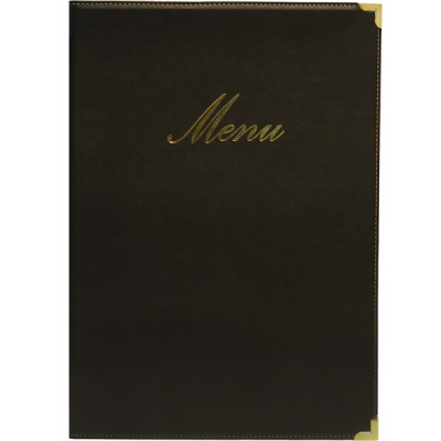 CLASSIC A5 MENU HOLDER BLACK 4 PAGES