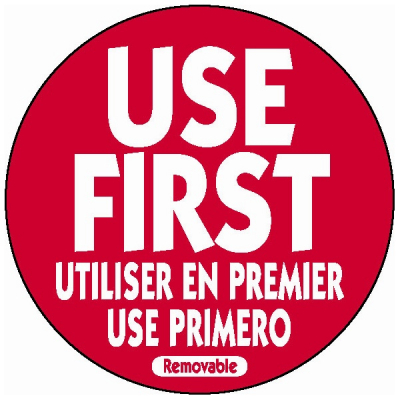 50MM REMOVABLE USE FIRST RED LABEL (PACK OF 500) RUF2R