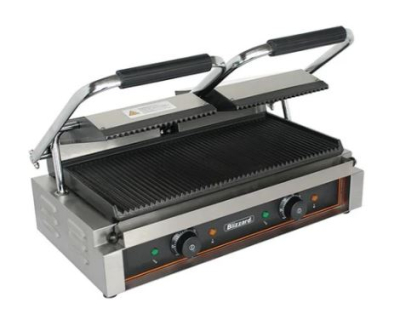 BLIZZARD 3600W DOUBLE CONTACT GRILL TOP&BOTTOM RIBBED