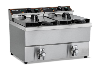 BLIZZARD 6000W DOUBLE TANK ELECTRIC FRYER WITH TAP 2X8LTR