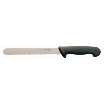 SERRATED BREAD KNIFE BLACK HANDLE 8Inch