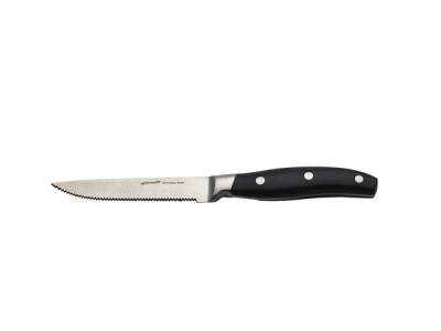 PREMIUM BLACK HANDLE STEAK KNIFE 22.5CM  X12