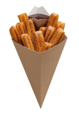 SMALL KRAFT CONE WITH DIP CORNER 279/168MM X500 01COS1KR