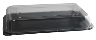 LARGE BLACK PLATTER LID RECTANGULAR 460X300X63MM 13352