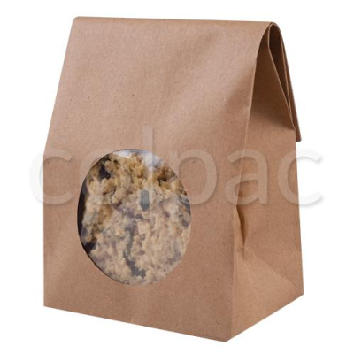 LAMINATED DELI BAG KRAFT WITH WINDOW 108X75X218MM X250
