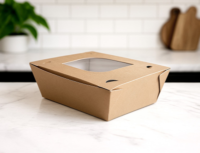 LARGE FOOD TO GO BOX W/WINDOW & VENTS REGEN X200