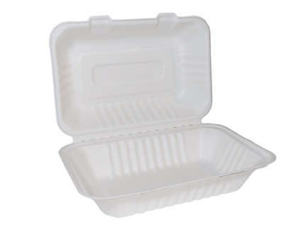 LARGE HINGED FOODBOX BAGASSE 9 X 6Inch