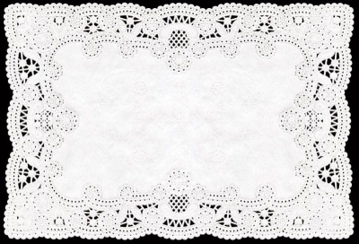 WHITE LACE TRAY PAPER 396X314MM