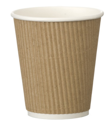 SQUAT RIPPLE BROWN KRAFT 12OZ CUP