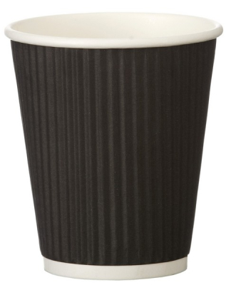 RIPPLE CUP BLACK 8OZ TRIPLE WALL