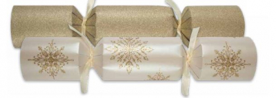 12Inch SNOWFLAKE SPARKLE GOLD CRACKERS BOX50