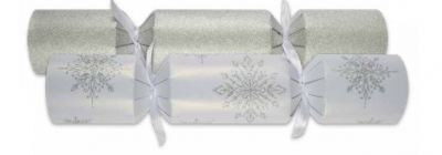 12Inch SNOWFLAKE SPARKLE SILVER CRACKER